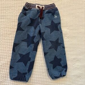 Mini Boden Boys Blue Star Print Graphic Sweatpants Joggers: Size 5